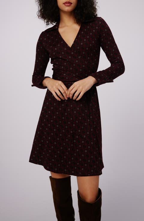 Sofia Long Sleeve Faux Wrap Minidress
