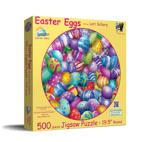 Easter Eggs 500 piece Jigsaw Puzzle for Adults Round
