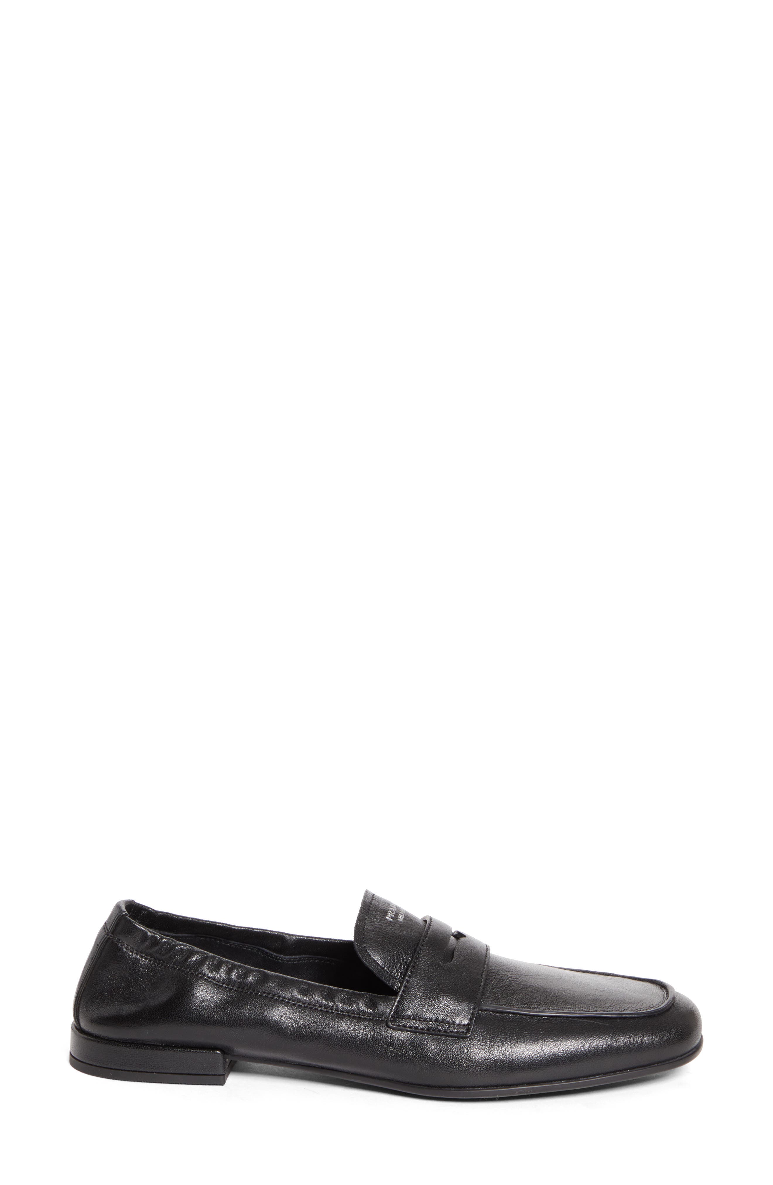 Prada Soft Penny Loafer, Alternate, color, Black