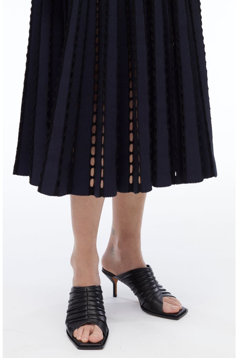 Pointelle Rib Midi Skirt, Alternate, color, NAVY BLACK