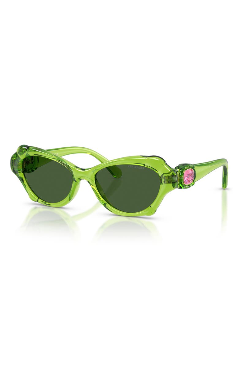 Swarovski 52mm Cat Eye Sunglasses, Alternate, color, Transparent Green / Dark Green