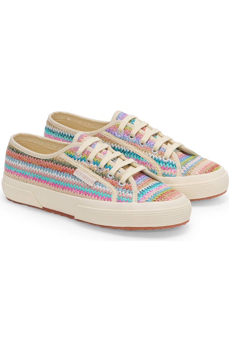 Superga 2750 Raffia Sneakers, Alternate, color, Lilla Multicolor Herringbone