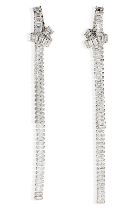 Knot Crystal Linear Earrings