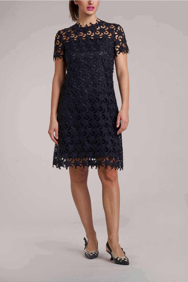 Macrame Lace Dress, Alternate, color, Black