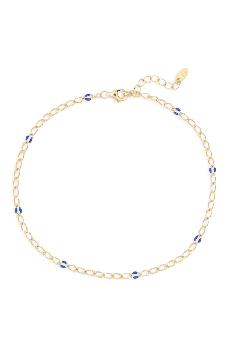 Enamel Station Chain Anklet, Alternate, color, GOLD