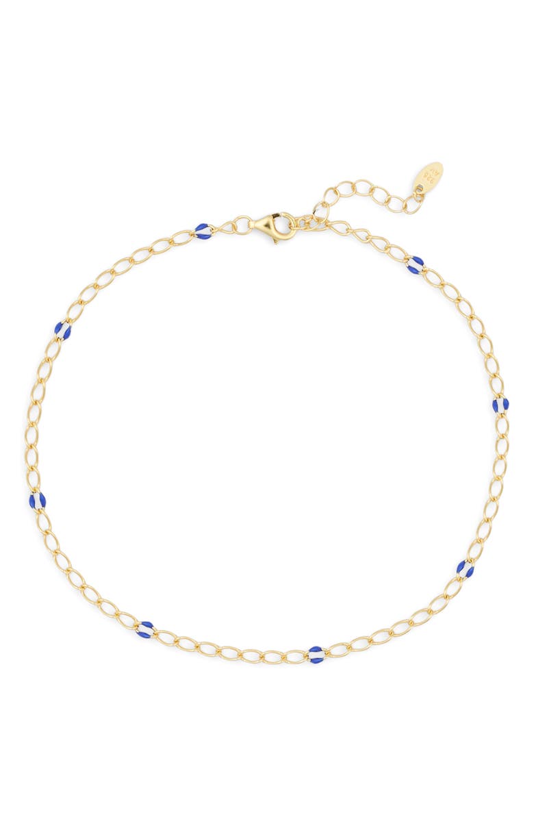 ARGENTO VIVO Enamel Station Chain Anklet, Alternate, color, Gold
