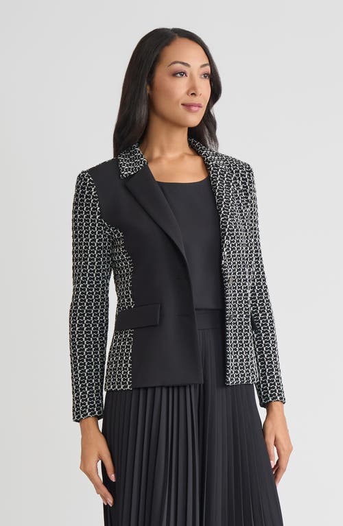 Misook Tailored Mixed Media Tweed Knit Blazer In Multi