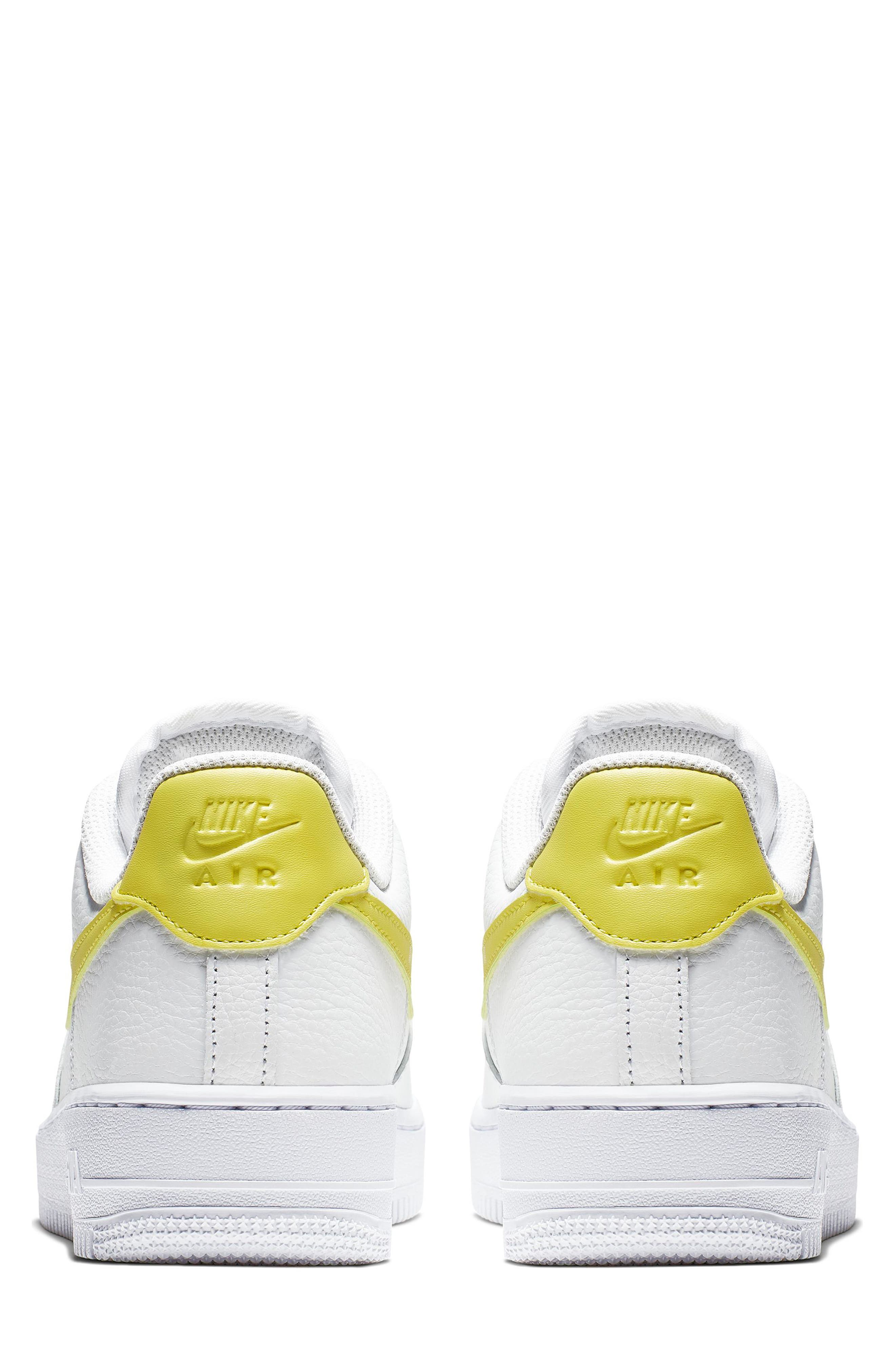 Air Force 1 '07 Sneaker, Alternate, color, WHITE/ YELLOW PULSE/ WHITE