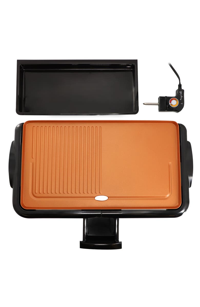 Megachef 18.89 Inch Electric Grill and Griddle in Black with Copper Coating, Alternate, color, Black