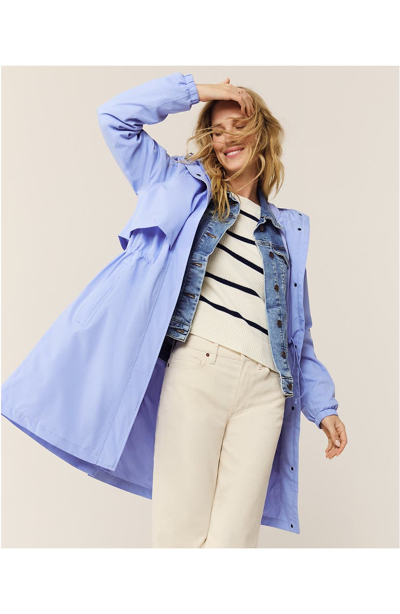 Lands' End Squall Packable Long Raincoat, Alternate, color, Light Periwinkle