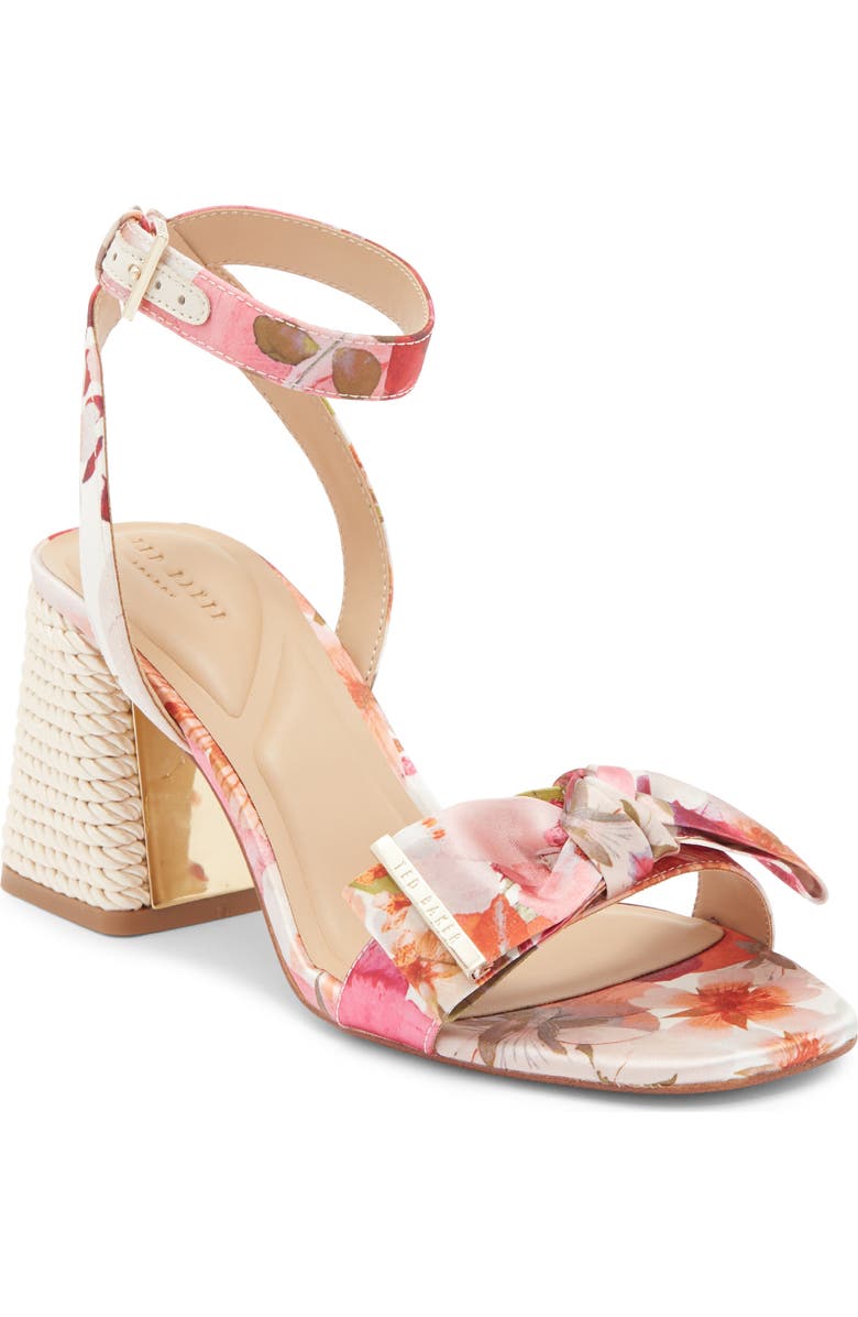 Ted Baker London Giana Block Heel Sandal, Main, color, Pink Pressed Flower