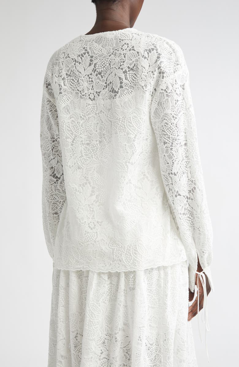 Erdem Long Sleeve Lace Top, Alternate, color, Ivory