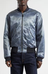 Double RL Quilted Embroidered Satin Flight Jacket