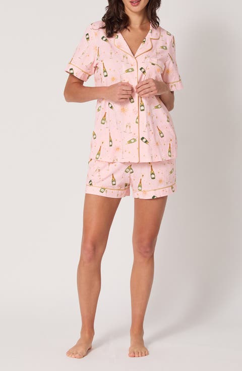 Print Short Jersey Pajamas (Regular & Plus)