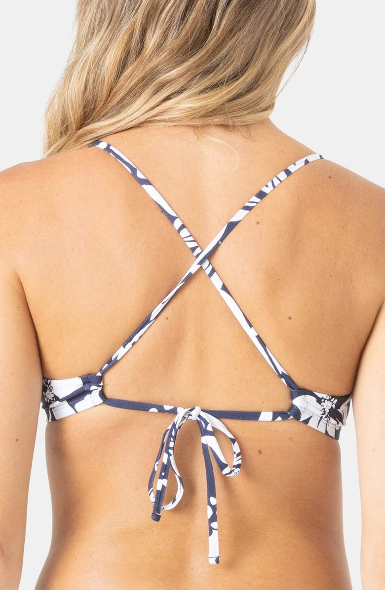 Roxy Oceanside Athletics Triangle Bikini Top, Alternate, color, Mood Indigo