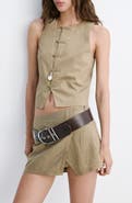 MANGO Striped Toggle Vest
