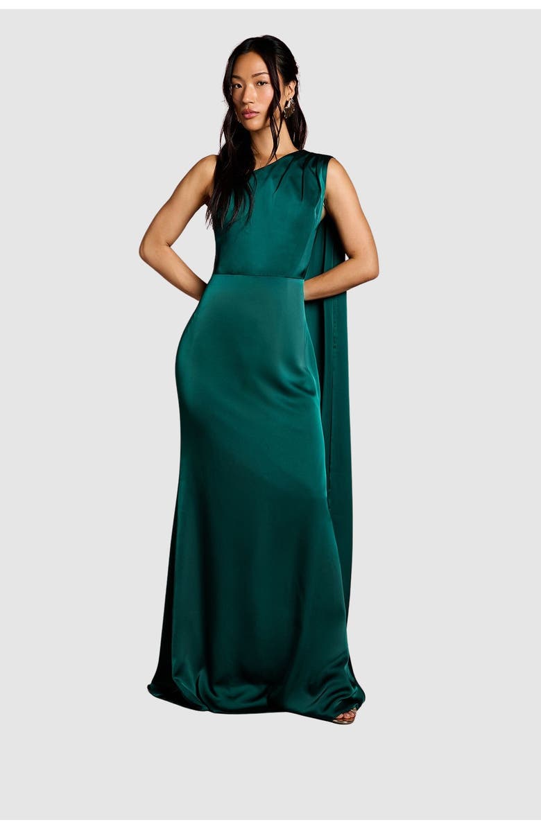 Coast One Shoulder Maxi Dress, Main, color, Emerald