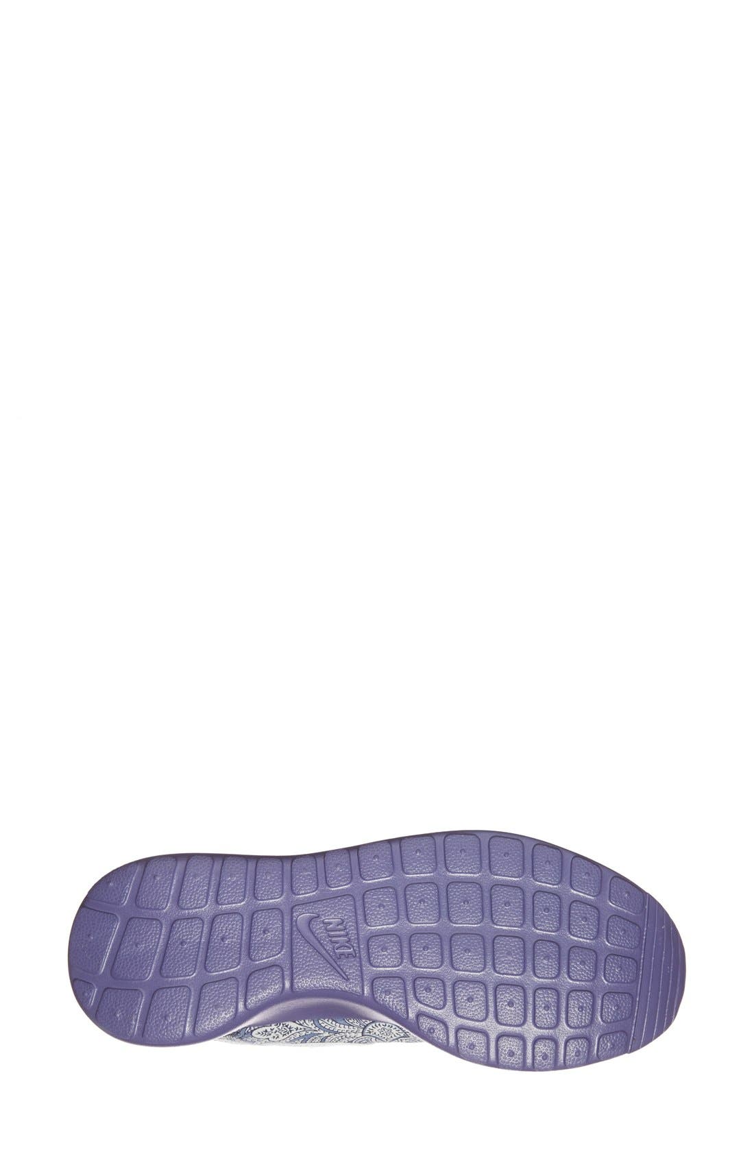 'Roshe Run - Liberty' Sneaker, Alternate, color, BLUE/ WHITE/ ATOMIC MANGO