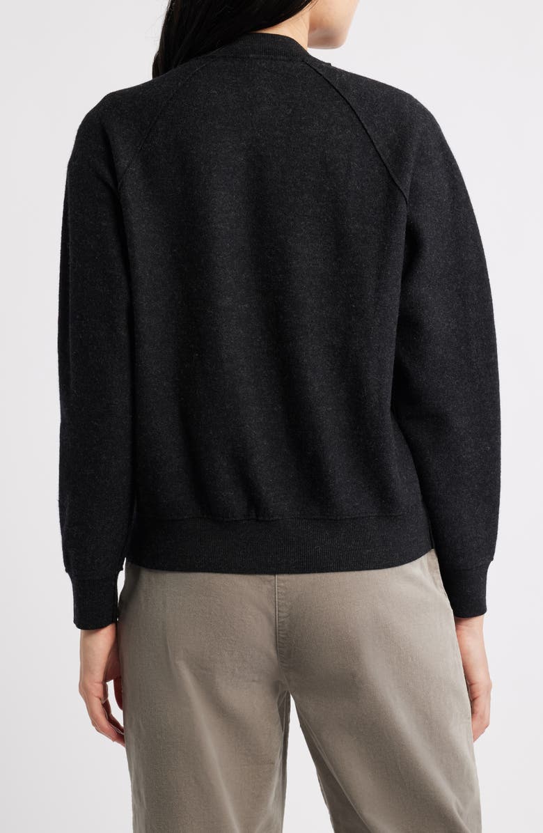 Eileen Fisher Wool Bomber Jacket, Alternate, color, Charcoal