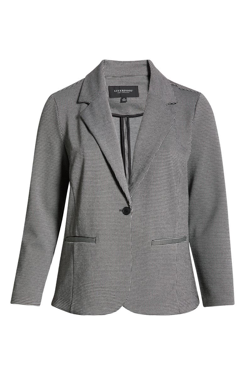 Liverpool Single Button Blazer, Main, color, Black/ White Mini Check