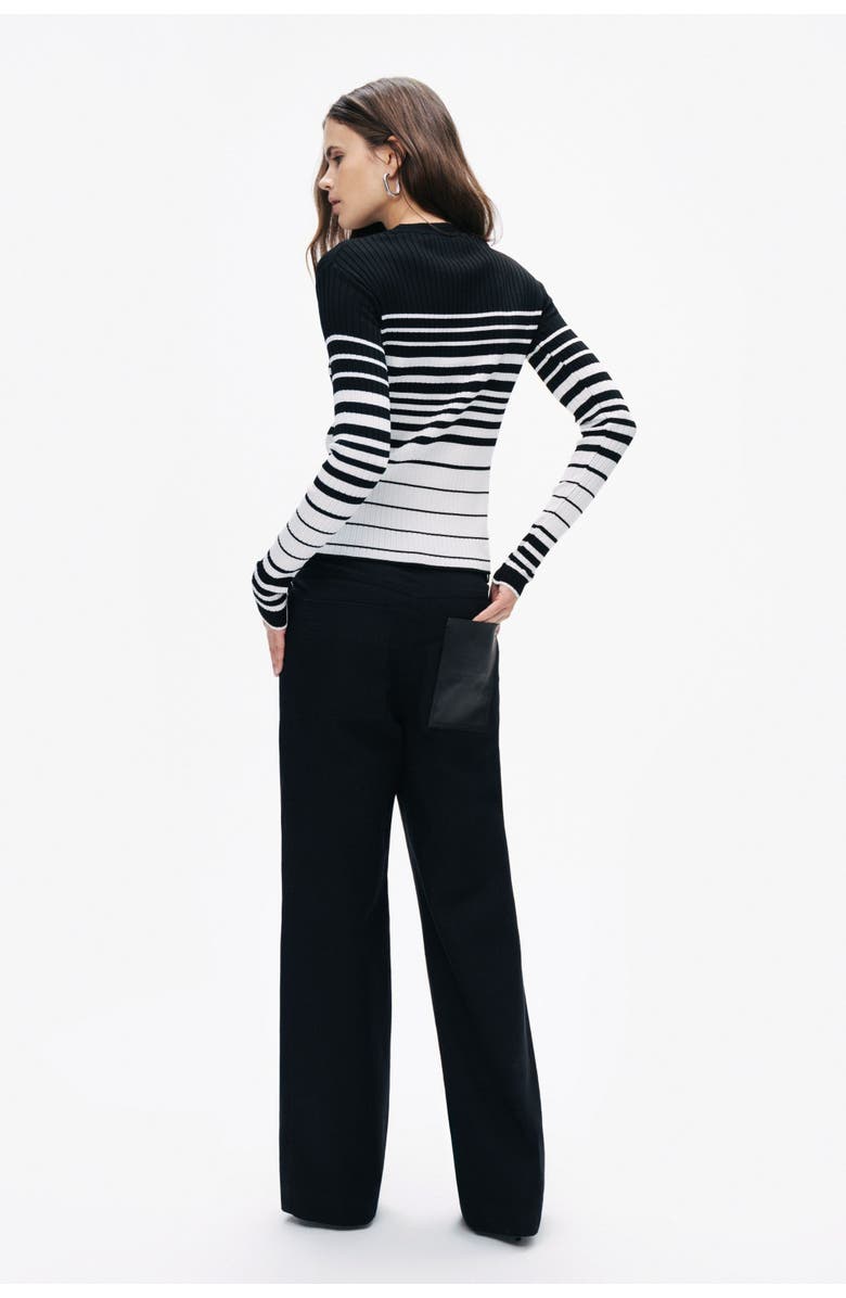Nocturne Striped Crocheted Knitted Sweater, Alternate, color, 