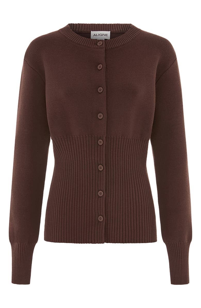 ALIGNE Ruby Cardigan, Alternate, color, Chocolate