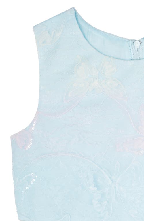 Rare Editions Kids' Butterfly 3d Mesh & Sequin Sleeveless Dress In Blue