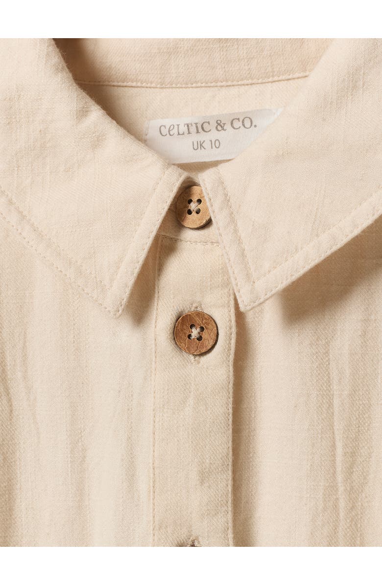 Celtic & Co. Belted Safari Midi Shirt Dress, Alternate, color, Undyed Oatmeal