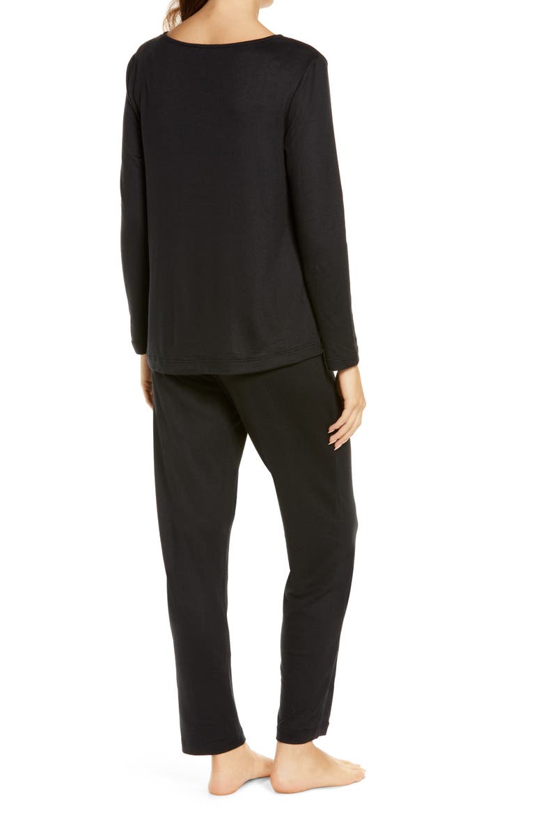 Fleece Pajamas, Alternate, color, BLACK