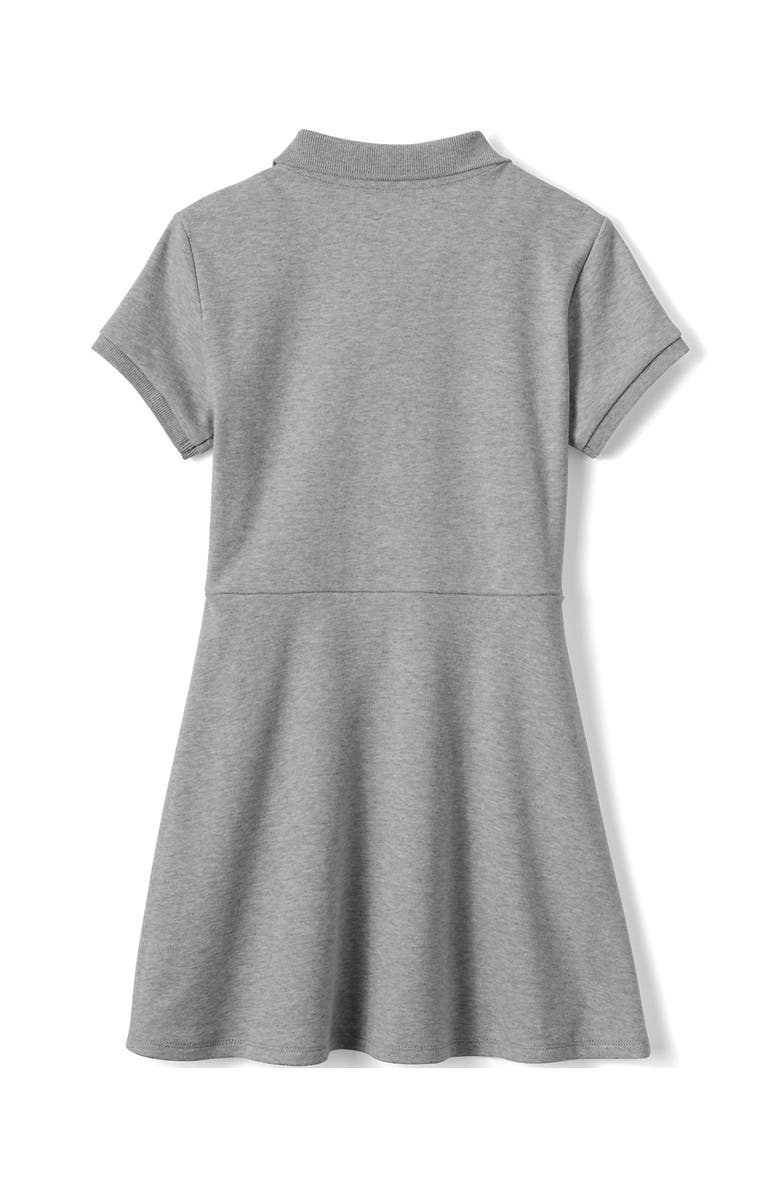 Lands' End School Uniform Girls Short Sleeve Interlock Polo Dress, Alternate, color, Gray Heather