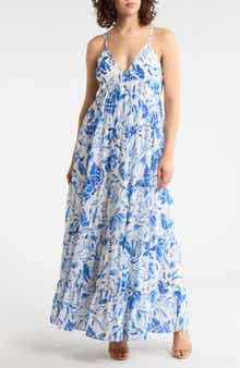 Halogen® V-Neck Sleeveless Tiered Dress