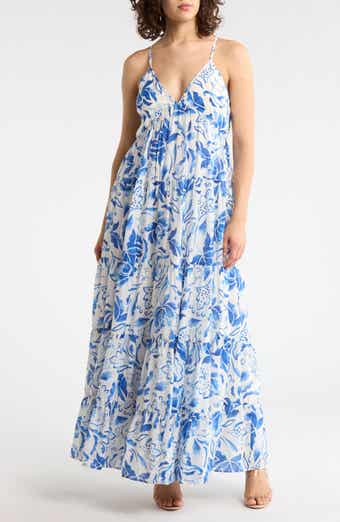 Halogen® V-Neck Sleeveless Tiered Dress