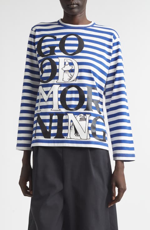 Moomin Stripe Cotton Graphic T-Shirt
