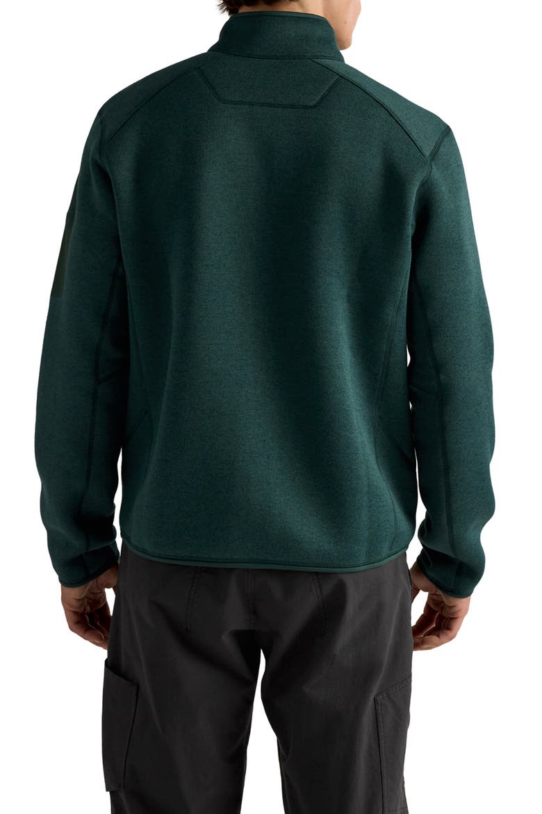 Covert Full Zip Fleece Cardigan, Alternate, color, DARK JADE HEATHER