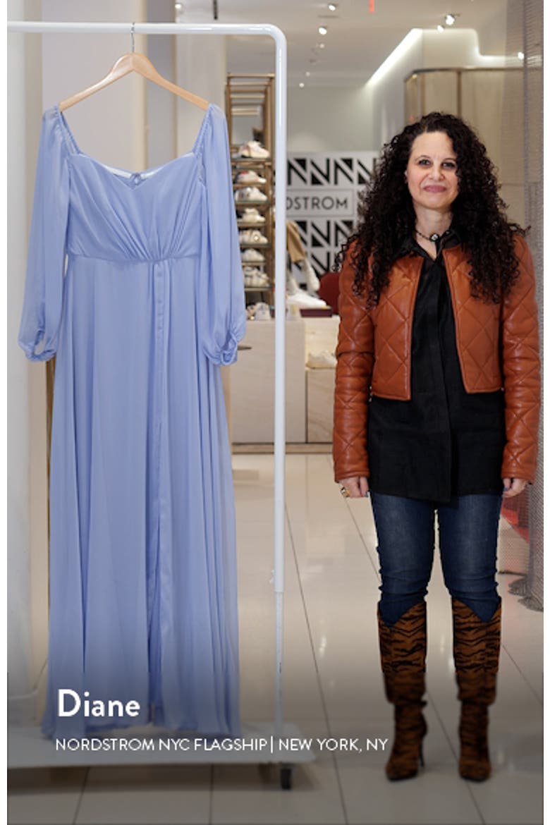 Convertible Neck Long Sleeve Chiffon Gown video