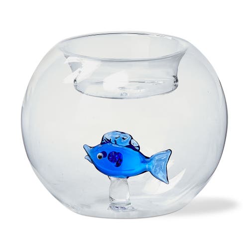 Tag Fish Globe Tealight Holder Blue Blue Glass Summer