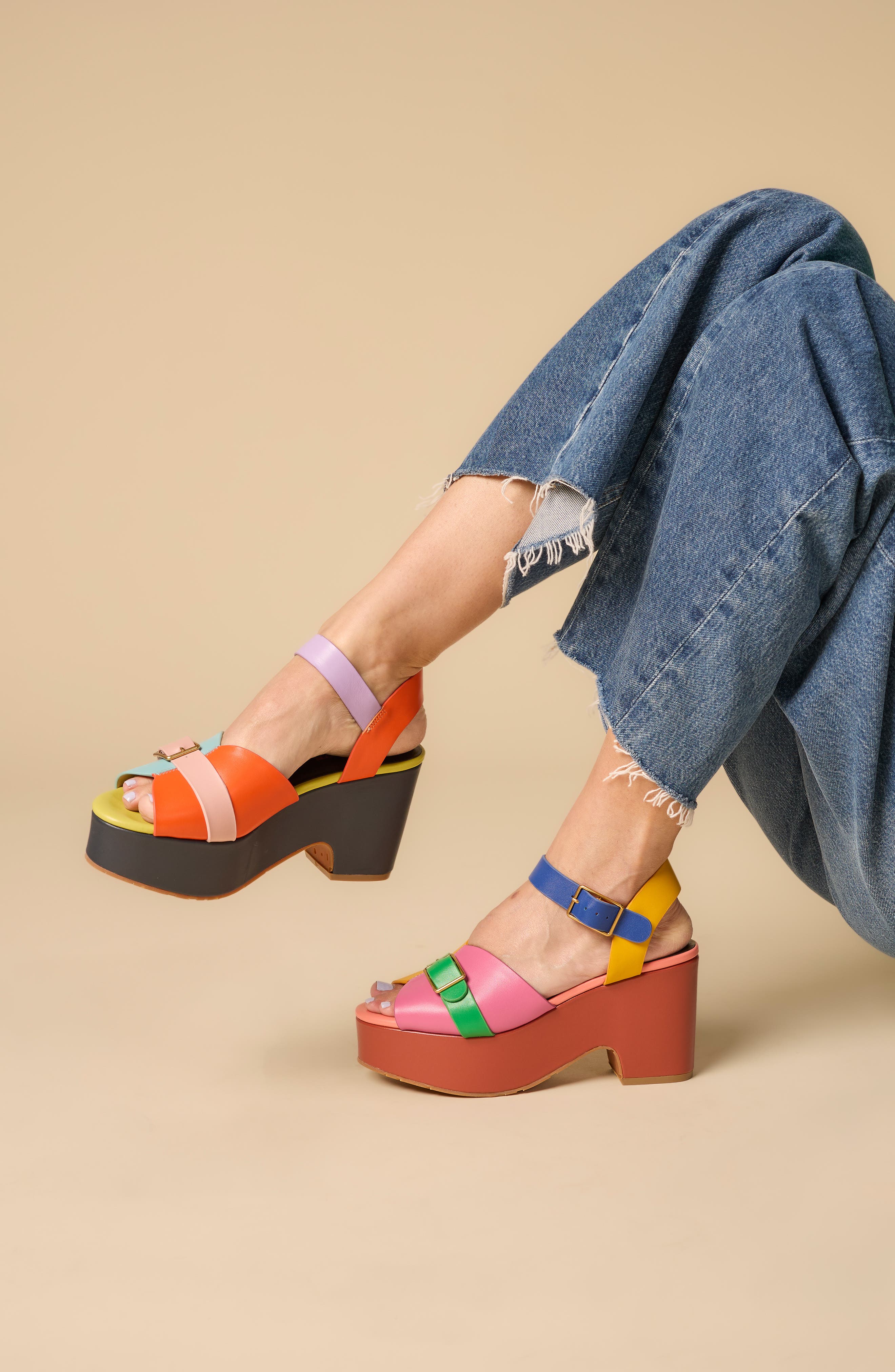 Charlotte Stone Raf Platform Sandal, Alternate, color, Solimar