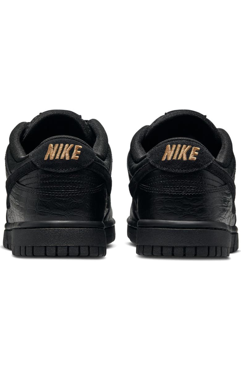 Nike Dunk Low Croc Embossed Basketball Sneaker, Alternate, color, Black/ Metallic Gold/ Off Noir