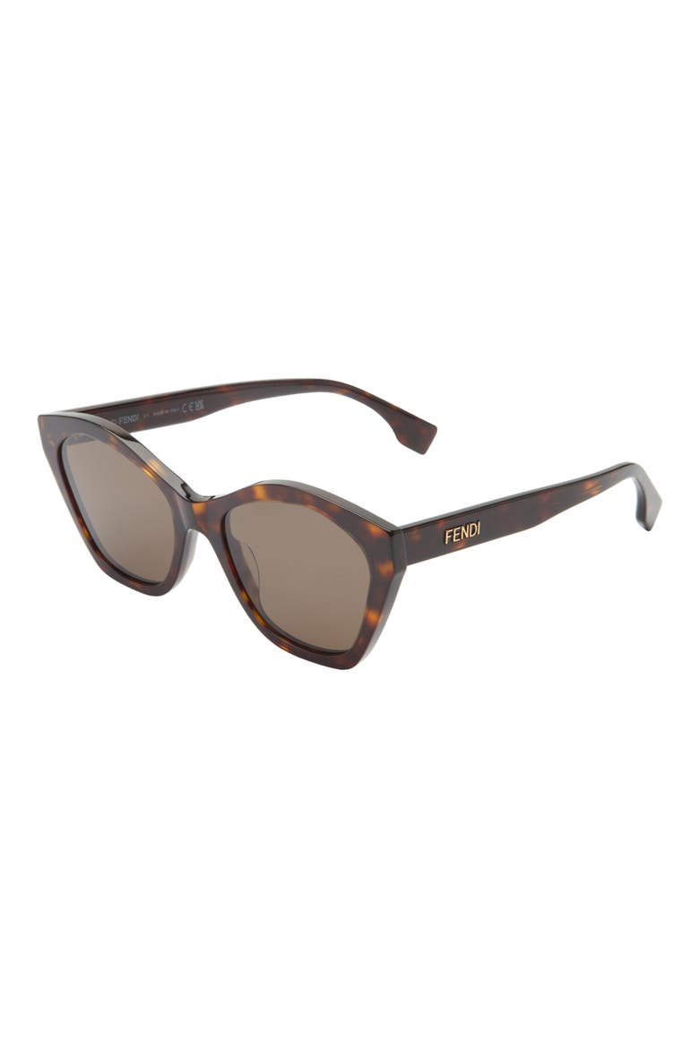 Lettering 52mm Square Sunglasses, Alternate, color, DARK HAVANA / BROWN