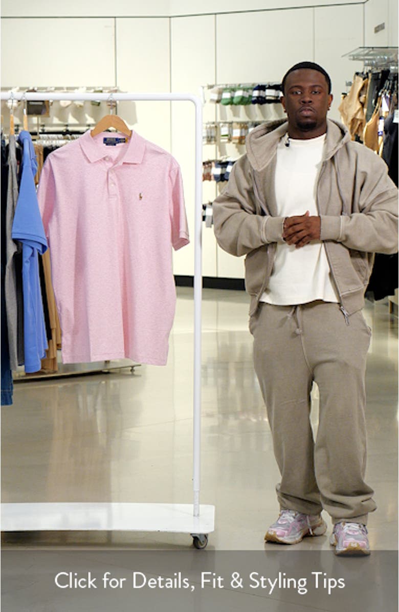 Classic Fit Solid Pink Cotton Jersey Polo, sales video thumbnail