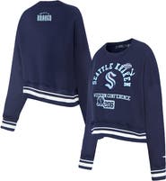 PRO STANDARD Women's Pro Standard  Deep Sea Blue Seattle Kraken Area Code Cropped Pullover Sweatshirt