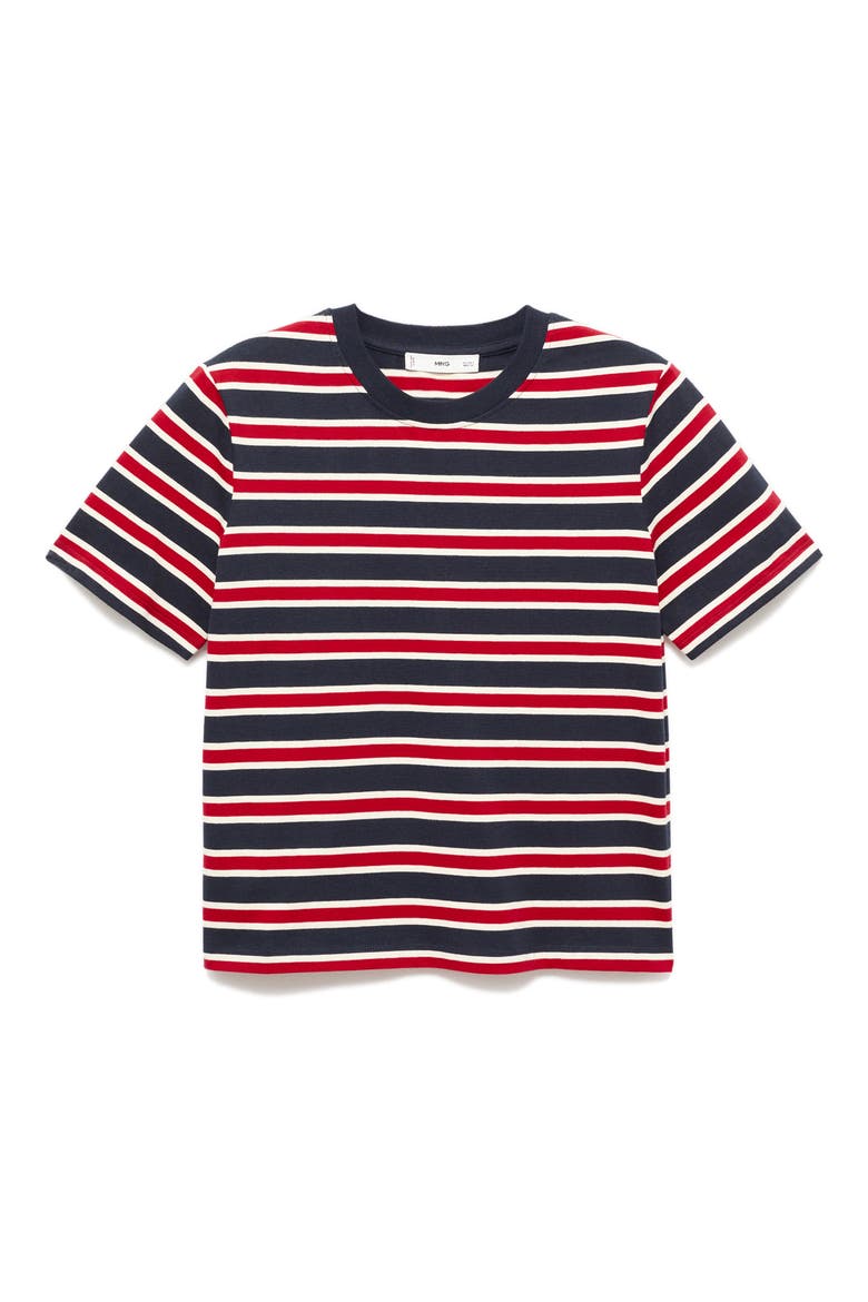 Stripe Cotton T-Shirt, Alternate, color, NAVY