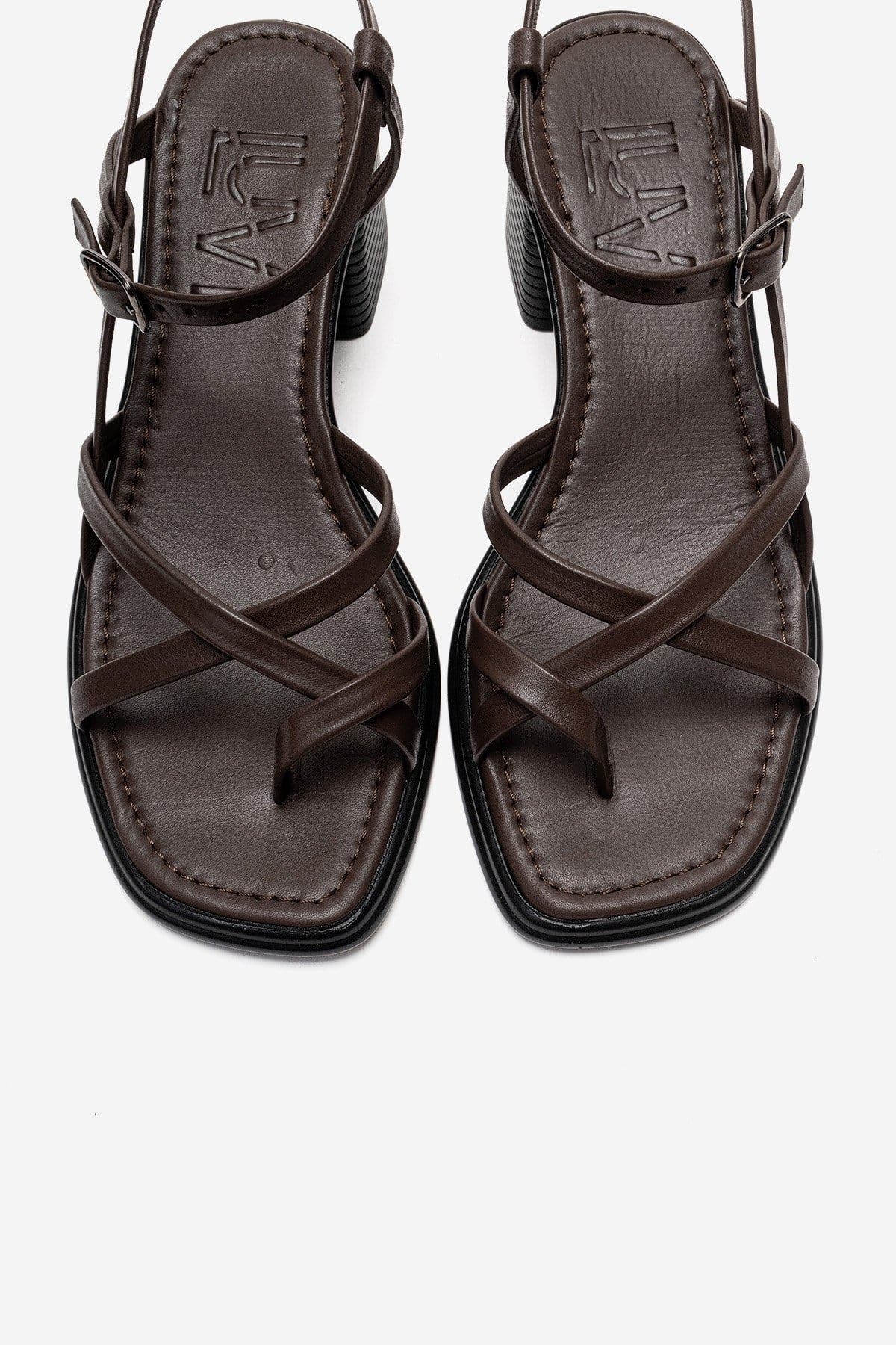 Lavish Leather Block Heel Sandal, Alternate, color, Brown