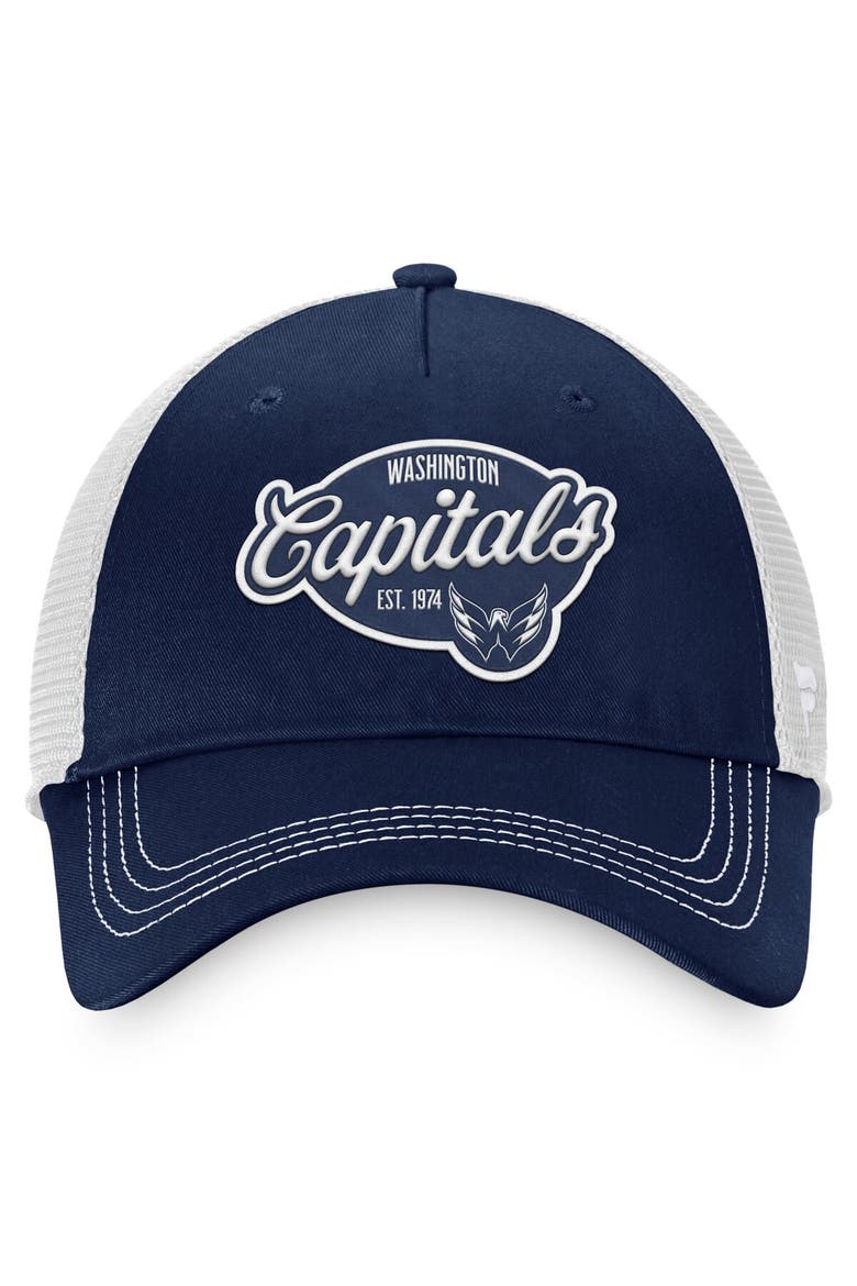 Women's Fanatics Branded Navy/White Washington Capitals Fundamental Trucker Adjustable Hat, Alternate, color, Navy