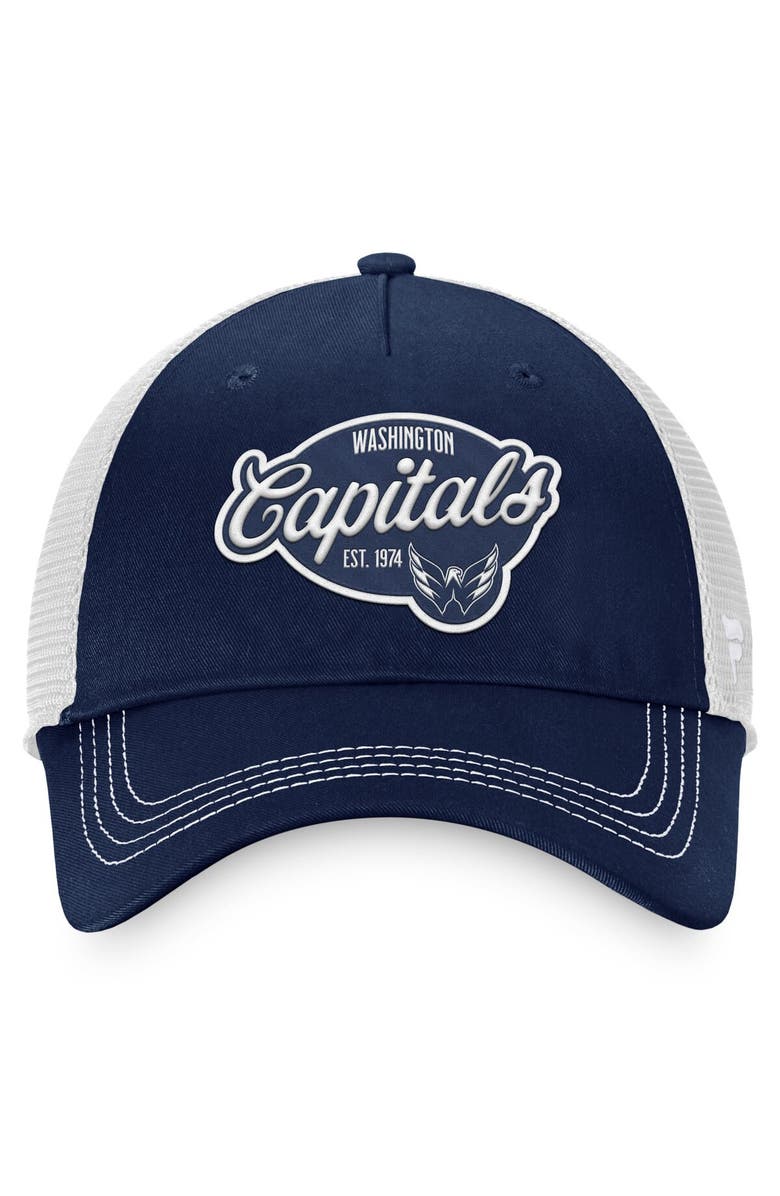 FANATICS Women's Fanatics Branded Navy/White Washington Capitals Fundamental Trucker Adjustable Hat, Alternate, color, Navy