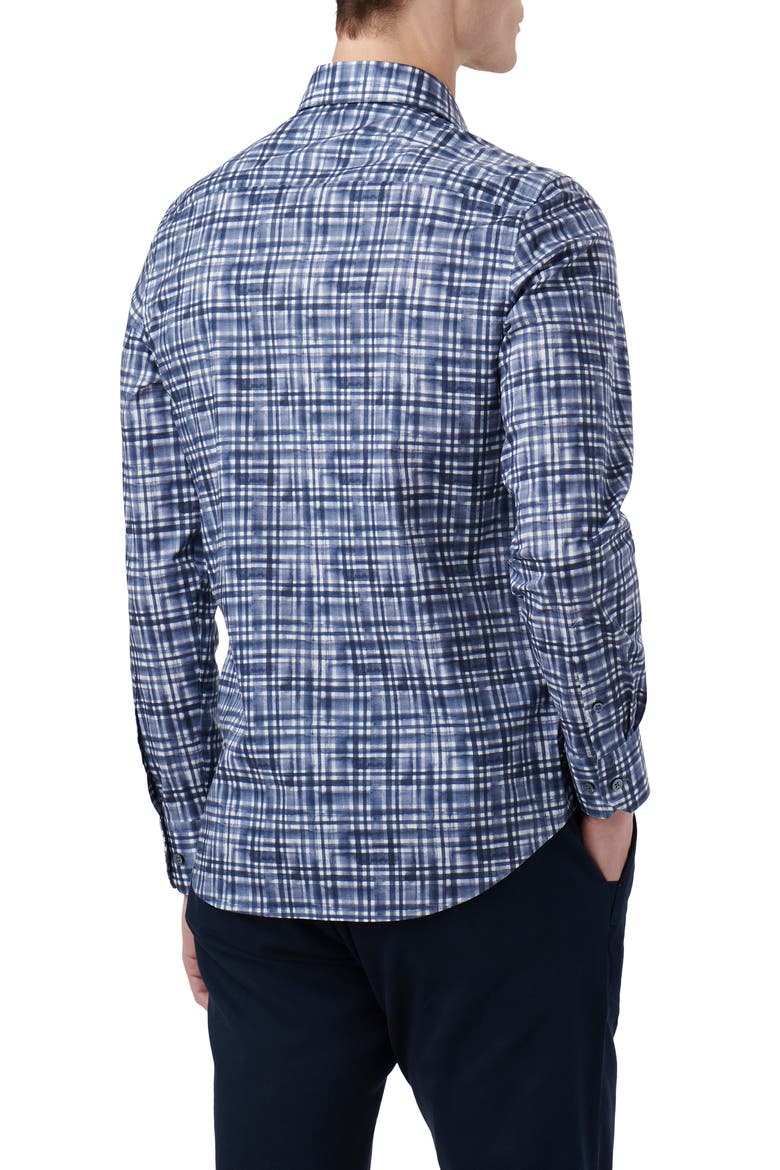 Julian Shaped Fit Print Button-Up Shirt, Alternate, color, BALTIC