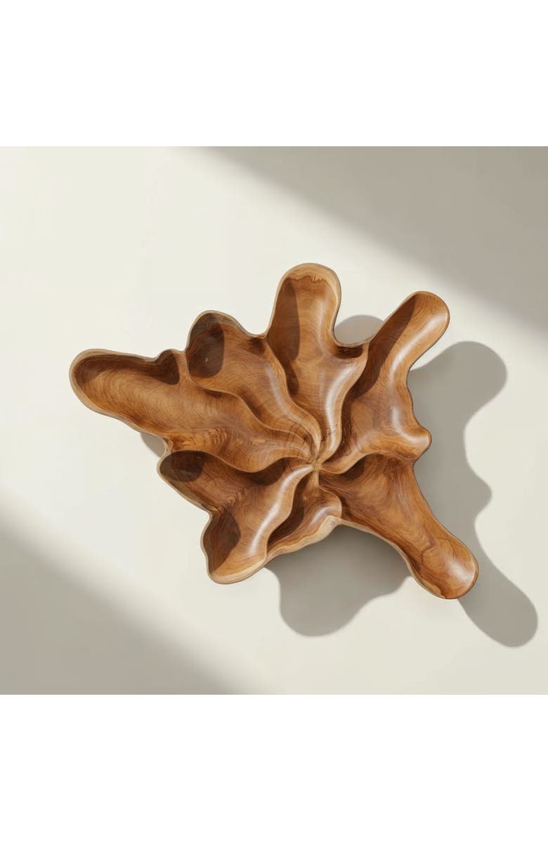 Dovetail Furniture Rowan Teak Wood Tray, Alternate, color, Natural