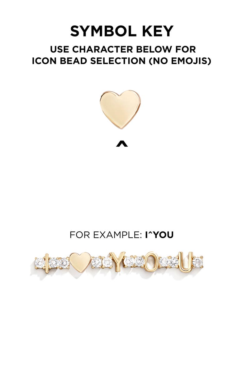 Personalized Cubic Zirconia Tennis Bracelet, Alternate, color, CLEAR/ YELLOW GOLD