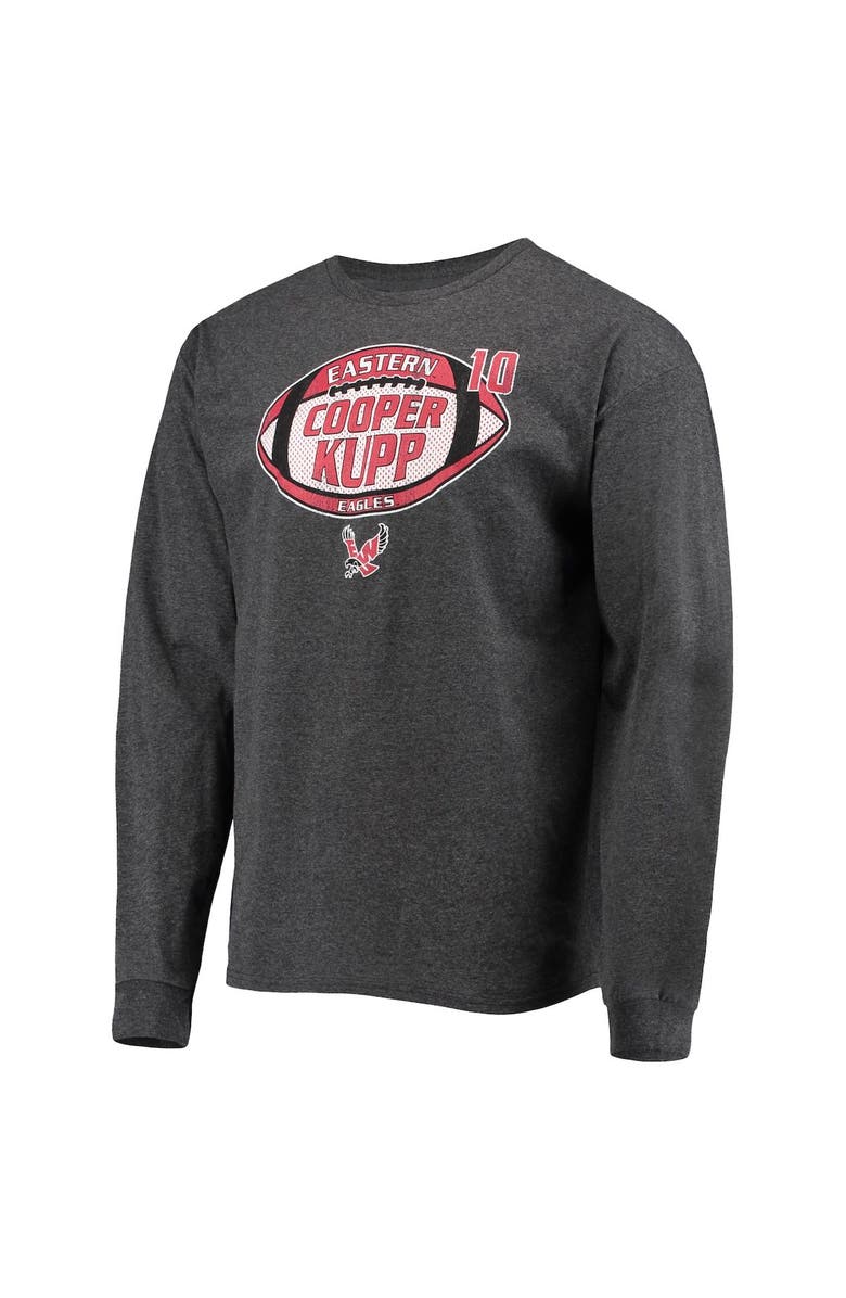 Retro Brand Men's Original Retro Brand Cooper Kupp Heathered Black Eastern Washington Eagles Long Sleeve T-Shirt, Alternate, color, 