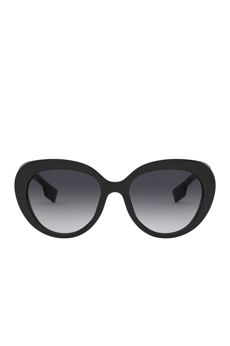 54mm Cat Eye Sunglasses, Alternate, color, BLACK